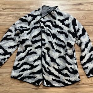 Lane Bryant Black and White Teddy Jacket